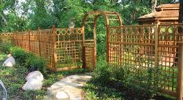Trellis Garden Fence with Belmont Garden Arbor